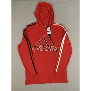 Adidas Red Long Sleeve Hooded Tee Boys Size L (14/16) New With tags